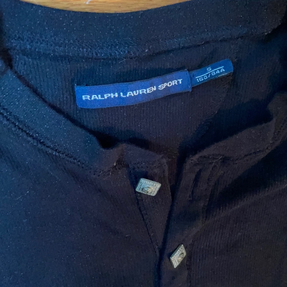 Ralph Lauren Sport black long sleeves top size S with designer buttons